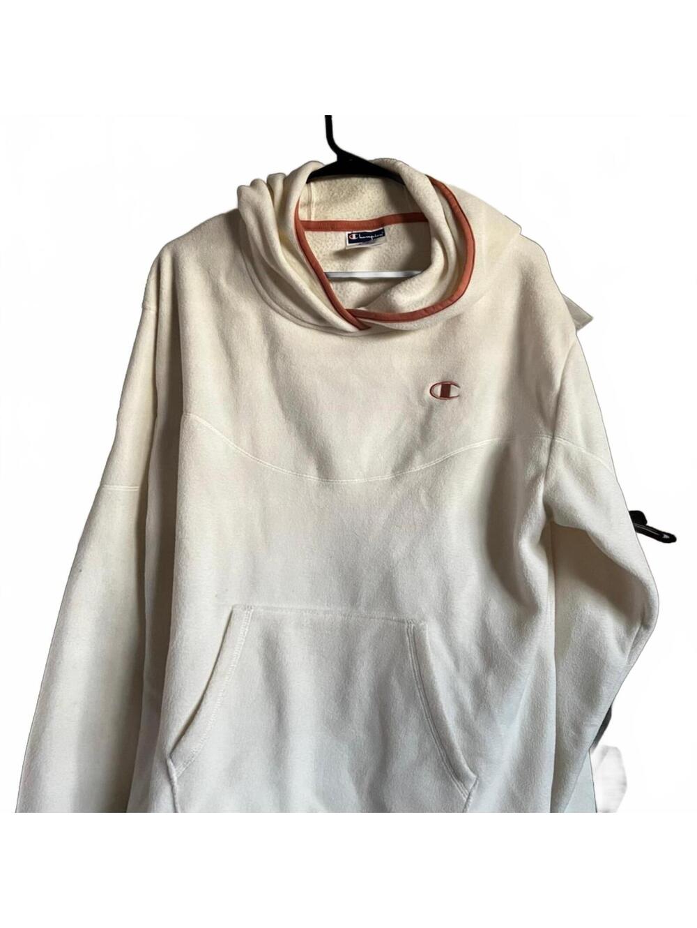 Champion Fuzzy Hoodie White Matching Set